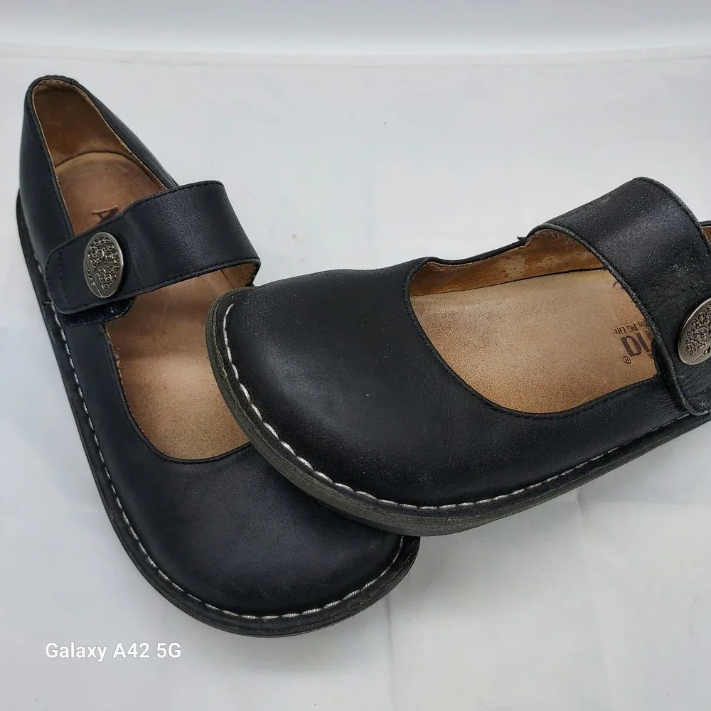 Alegria Paloma Black Leather Mary Jane Rocker Shoe Professional Comfort‎ Flat 8